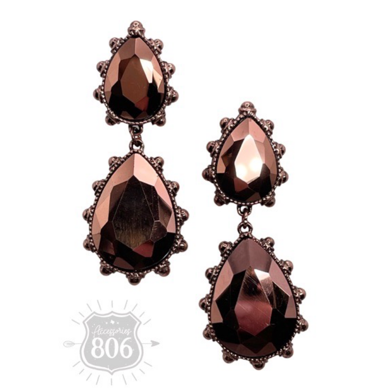 Western rhinestone teardrop earring - LC