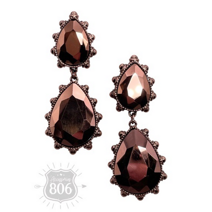 Western rhinestone teardrop earring - LC