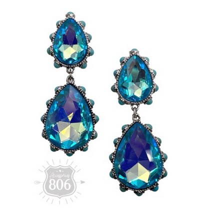 Western rhinestone teardrop earring - LC