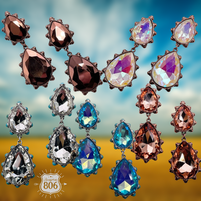 Western rhinestone teardrop earring - LC