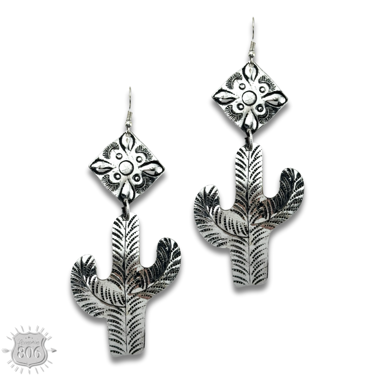 Silver cactus earring - LC