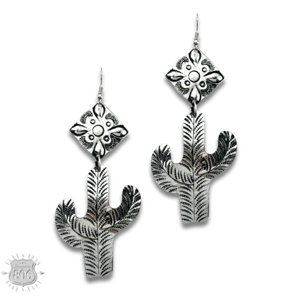 Silver cactus earring - LC