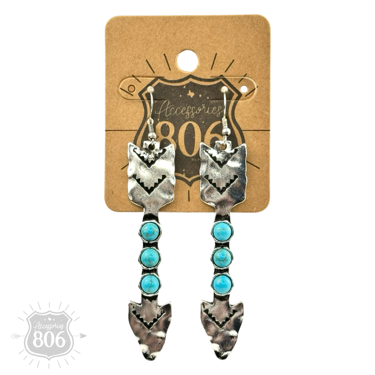 Silver arrow earring