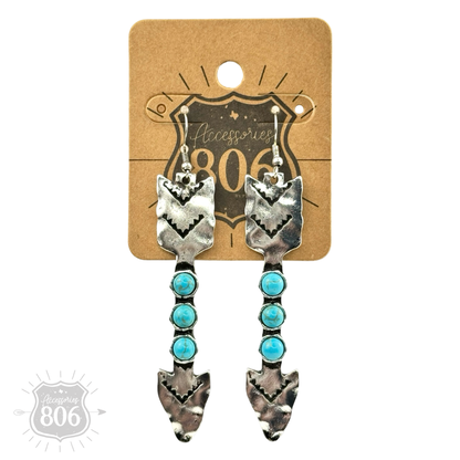 Silver arrow earring