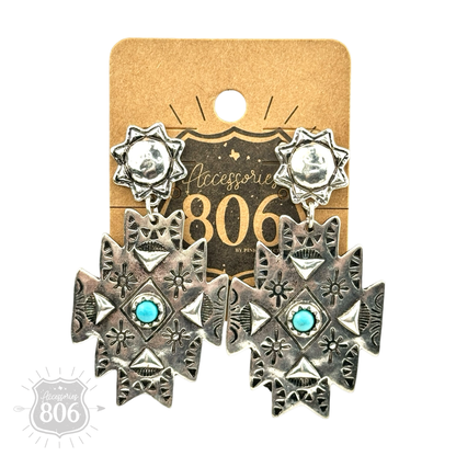Southwest Aztec style earring