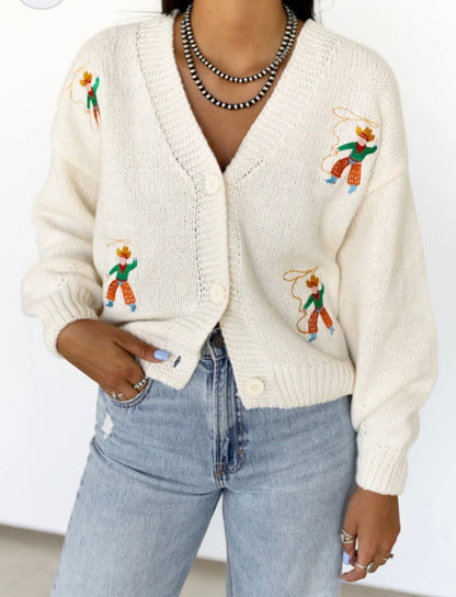 The Roping Cowboy Cardigan