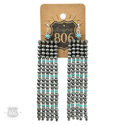 Western burnished pearl bead chandelier earring
