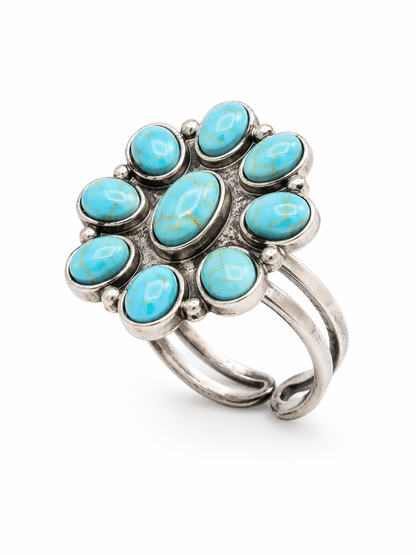 Gem Illusions Turquoise Blossom Ring