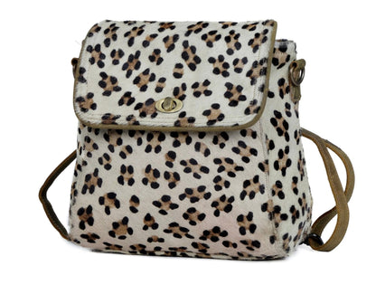 Myra: Quaint Leopard Print Leather & Hairon Bag