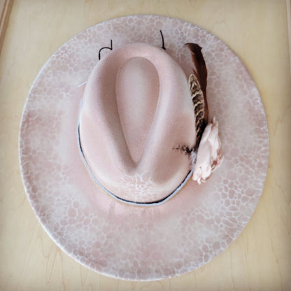 CUSTOM Hand-Painted Cowgirl Western Boho Hat A109