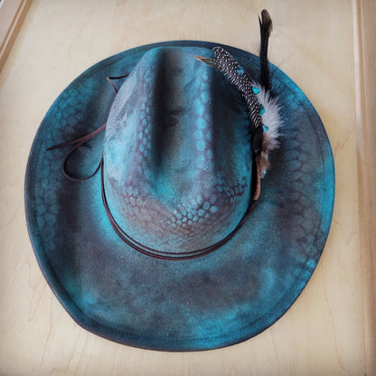 CUSTOM Hand-Painted Cowgirl Western Boho Hat A102