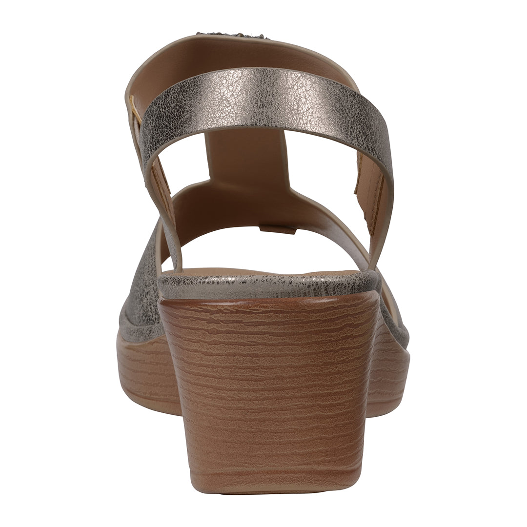 Women's Elissa Pewter Embellished Wedge Sandals