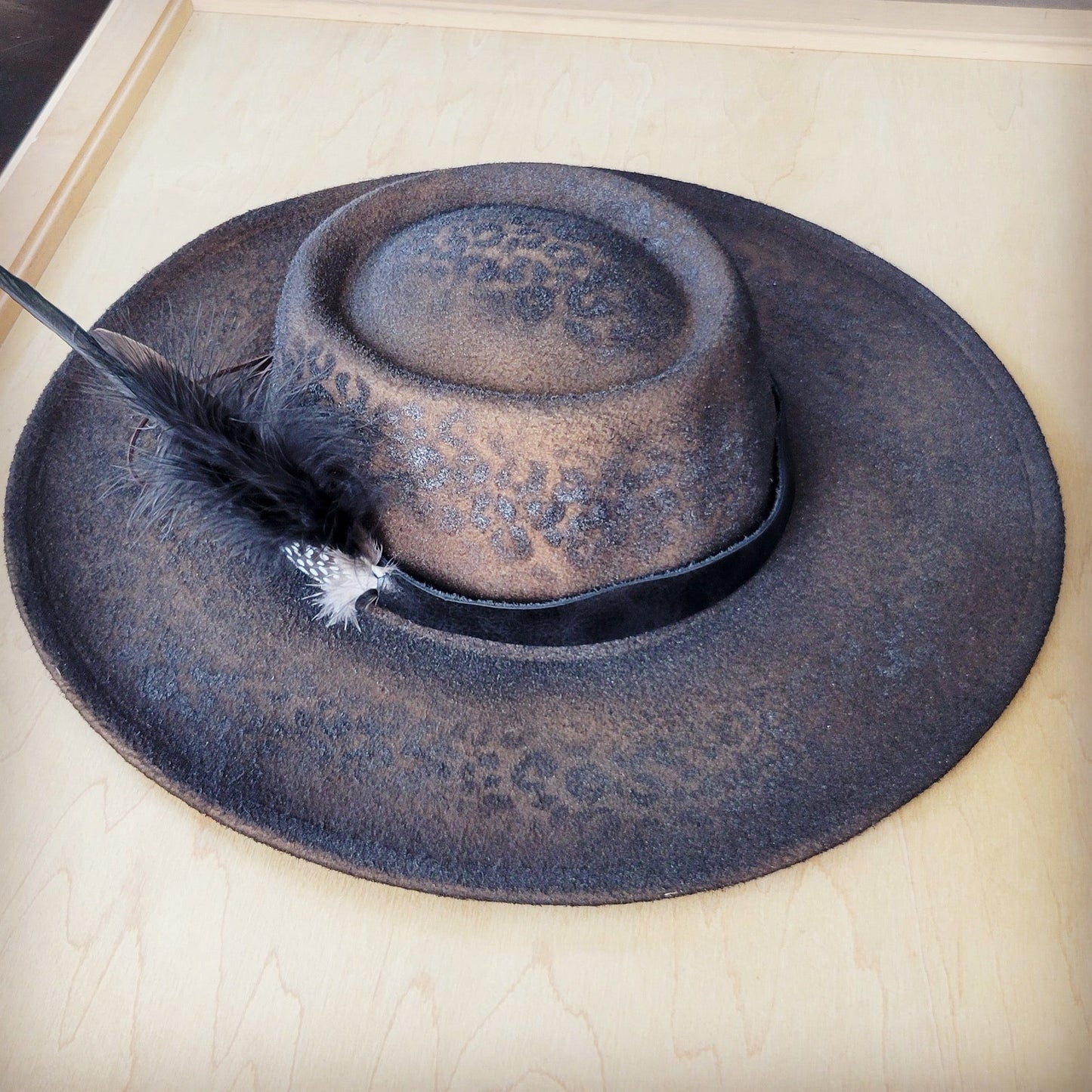 CUSTOM Hand-Painted Cowgirl Western Boho Hat A100