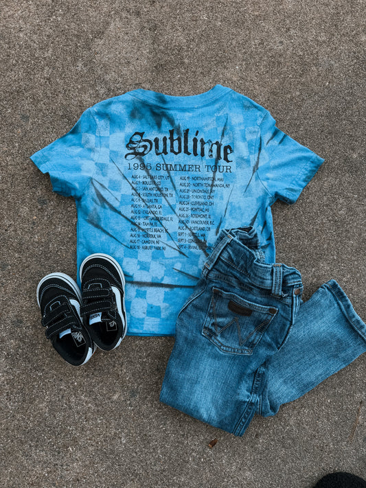 Upcycled By Katie: Sublime Summer Tour Tee – Hand-Bleached One-of-a-Kind 5T (Kids) Shirt – Graphic Tee