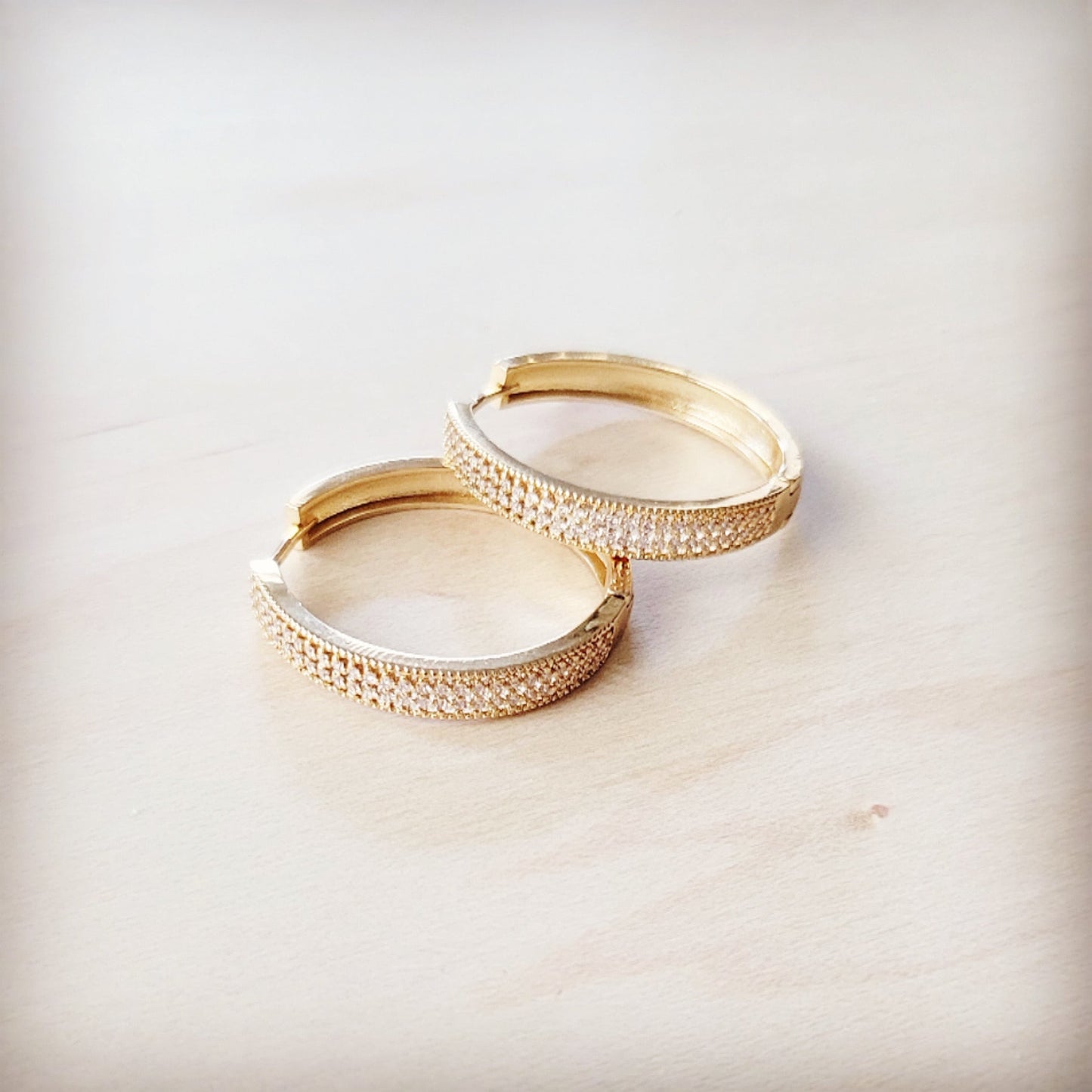 Indulgent Pave Eternity Gold Hoop Earrings 219cm