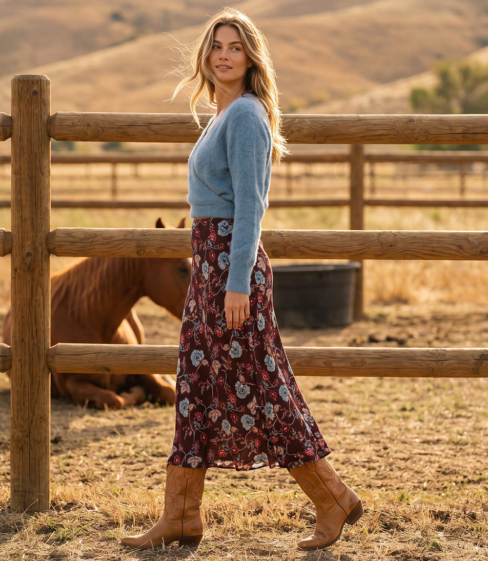 Bias Cut Midi Skirt