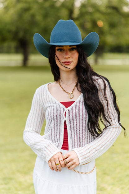 Wren Merino Wool Cowboy Hat - Peacock Blue