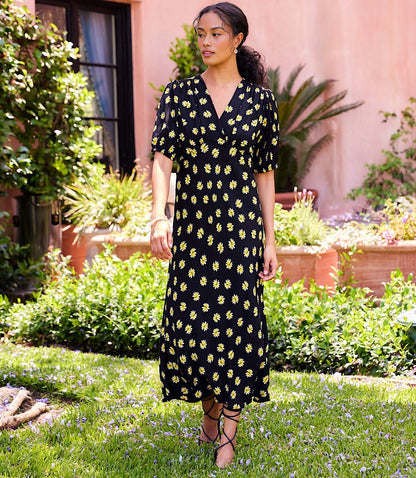 Puff Sleeve Bias Dress