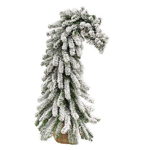 3 foot Bendable Flocked Alpine Tree with Burlap Wrap