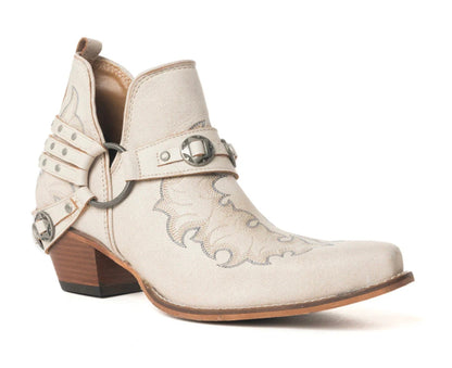 Myra: Western Ember Leather Embroidered Booties