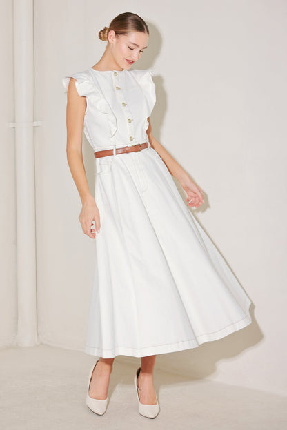 SOFT POWER STORY WOVEN MIDI DRESS