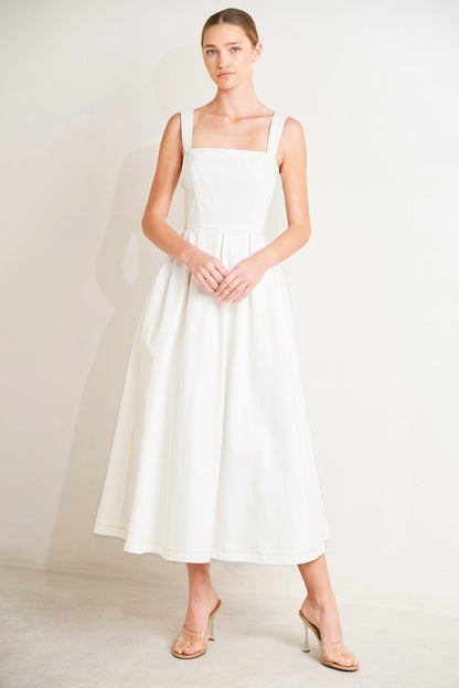 SERENE CHARM WOVEN MIDI DRESS