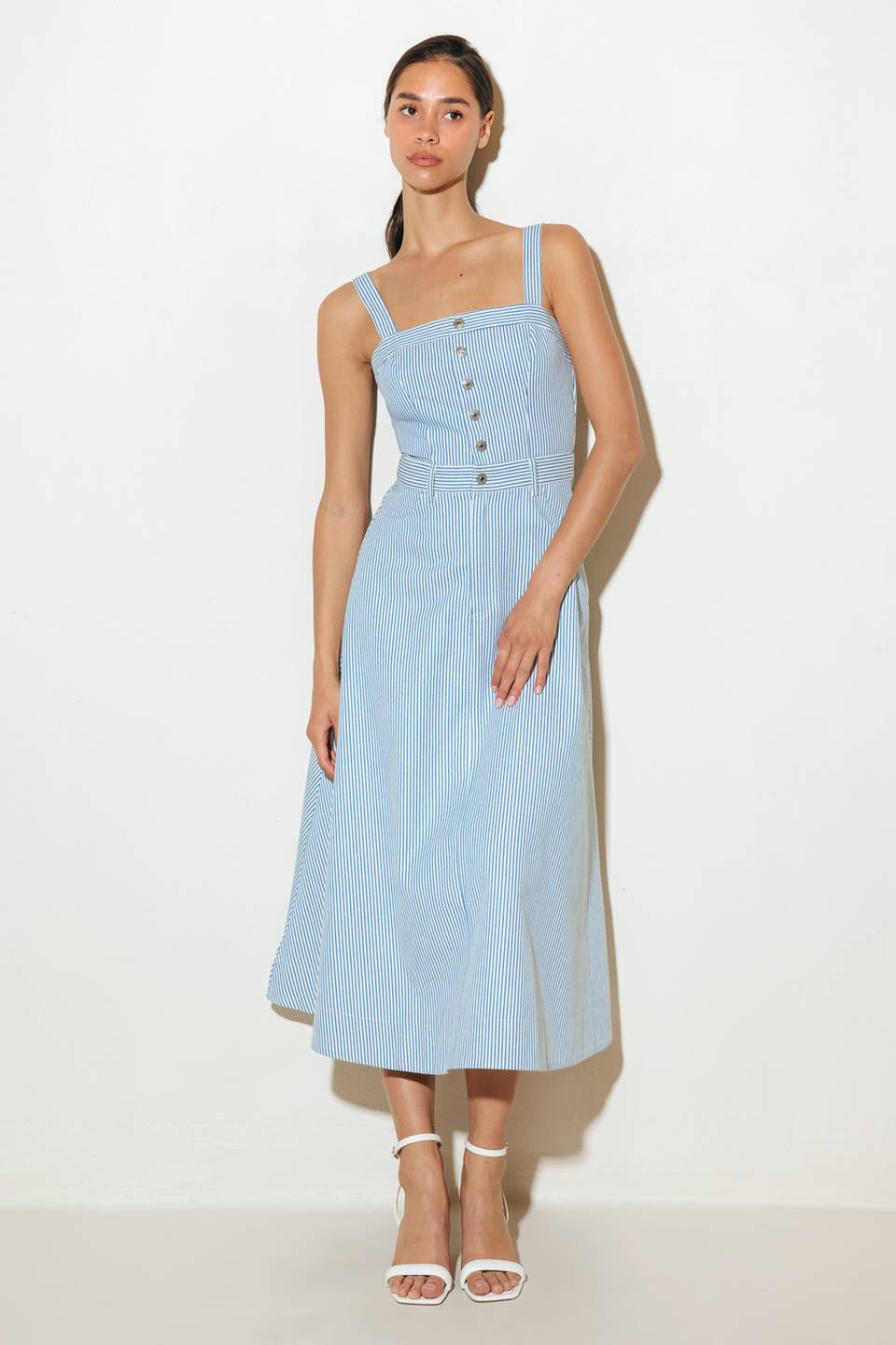 CAREFREE DAISY WOVEN MIDI DRESS