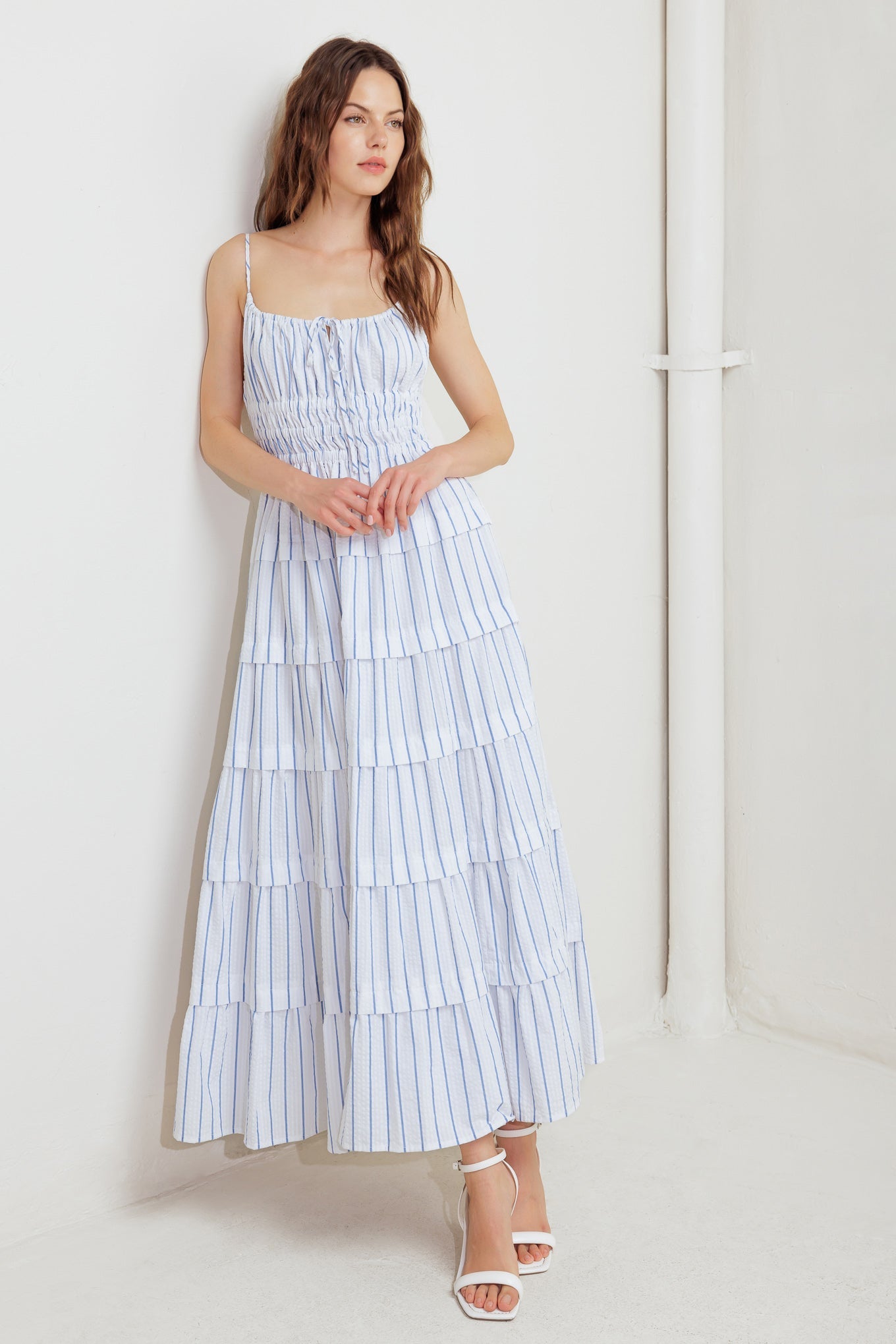 BREEZE NOTE WOVEN MIDI DRESS