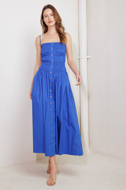MOONLIGHT ON MY WOVEN MIDI DRESS