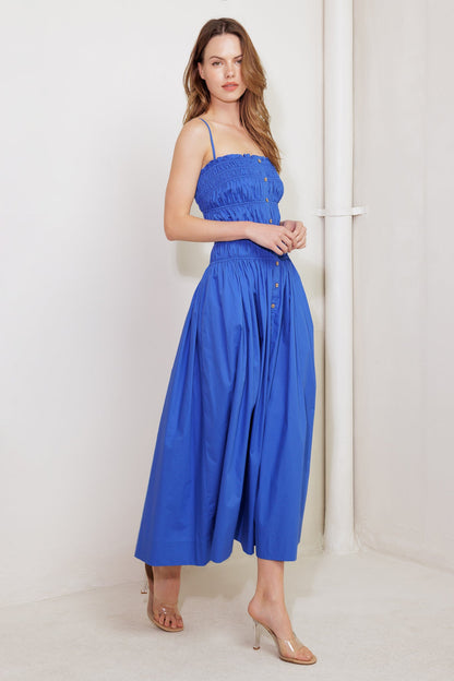 MOONLIGHT ON MY WOVEN MIDI DRESS