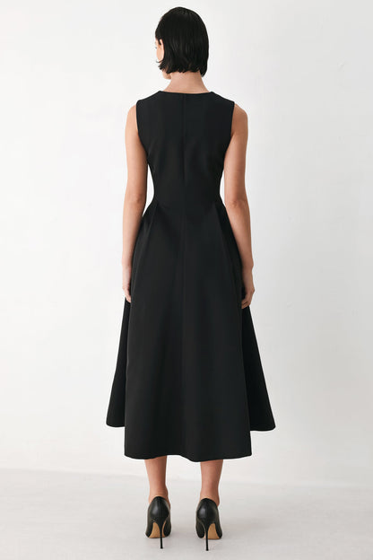 CLAY MODERN SWAY WOVEN MIDI DRESS
