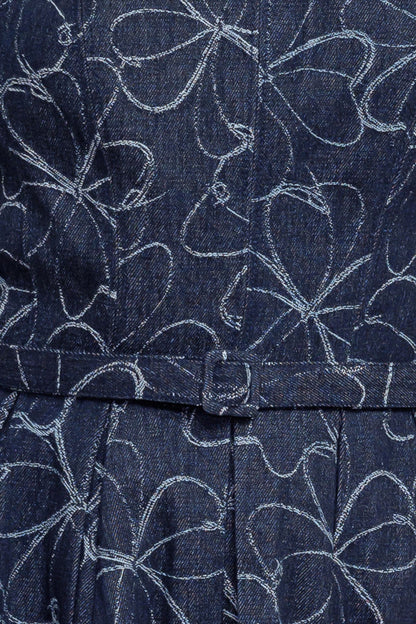 MOONDUST GARDEN DENIM MIDI DRESS