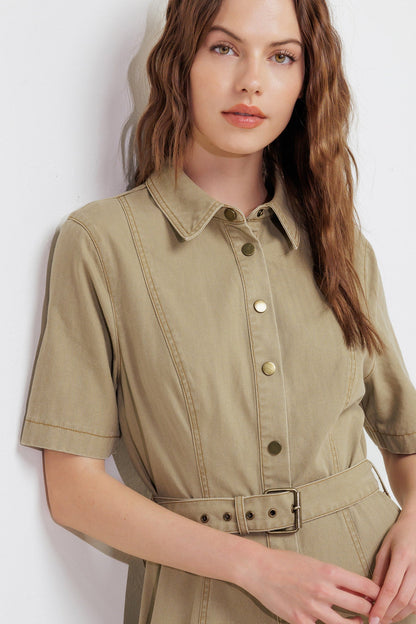 TERRACOTTA TRAIL WOVEN MIDI DRESS