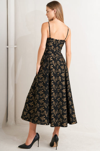 GARDEN OPERA WOVEN MIDI DRESS