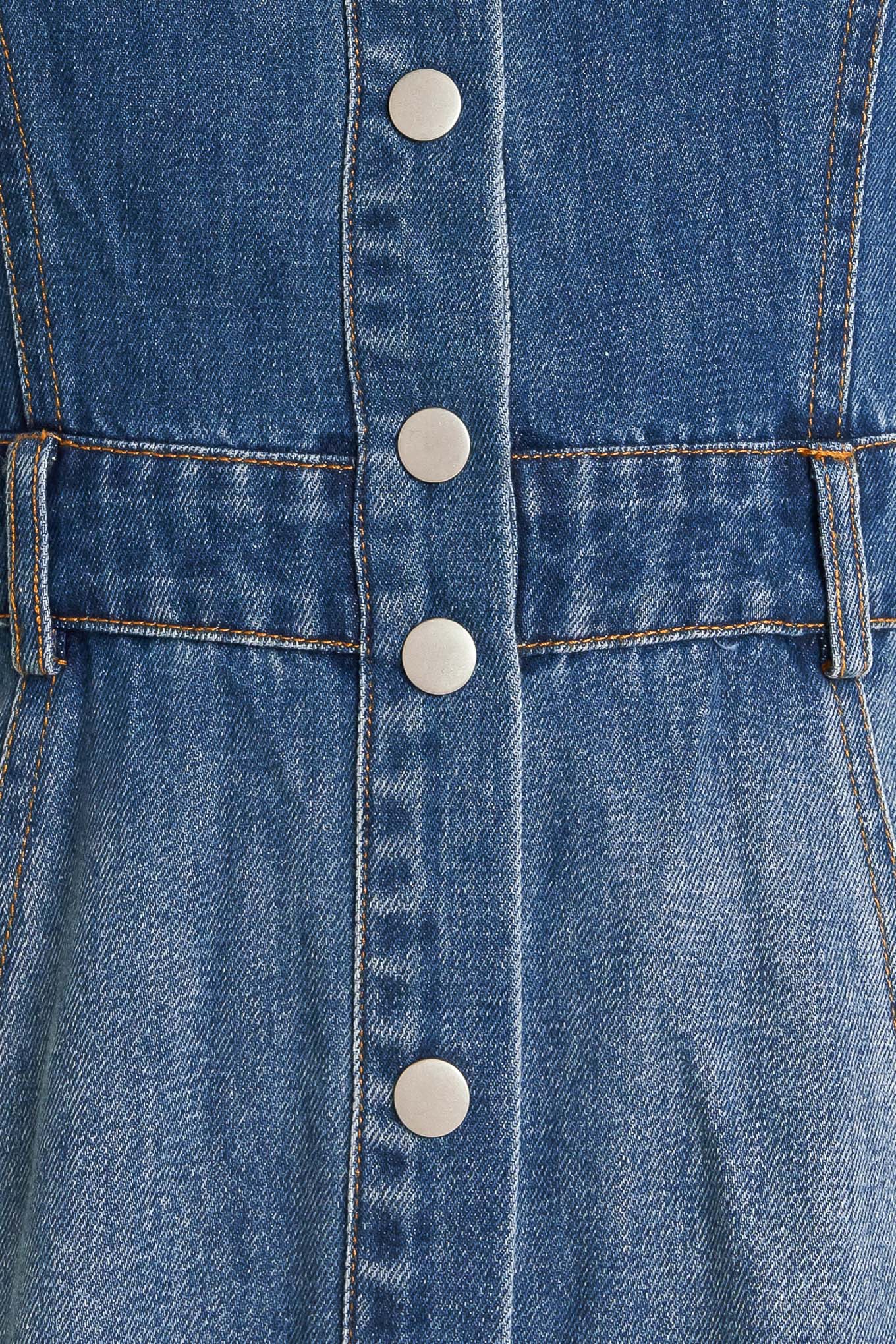 ELEGANT TOUCH DENIM MIDI DRESS