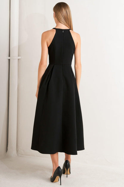 GALAXY CHARM WOVEN MIDI DRESS