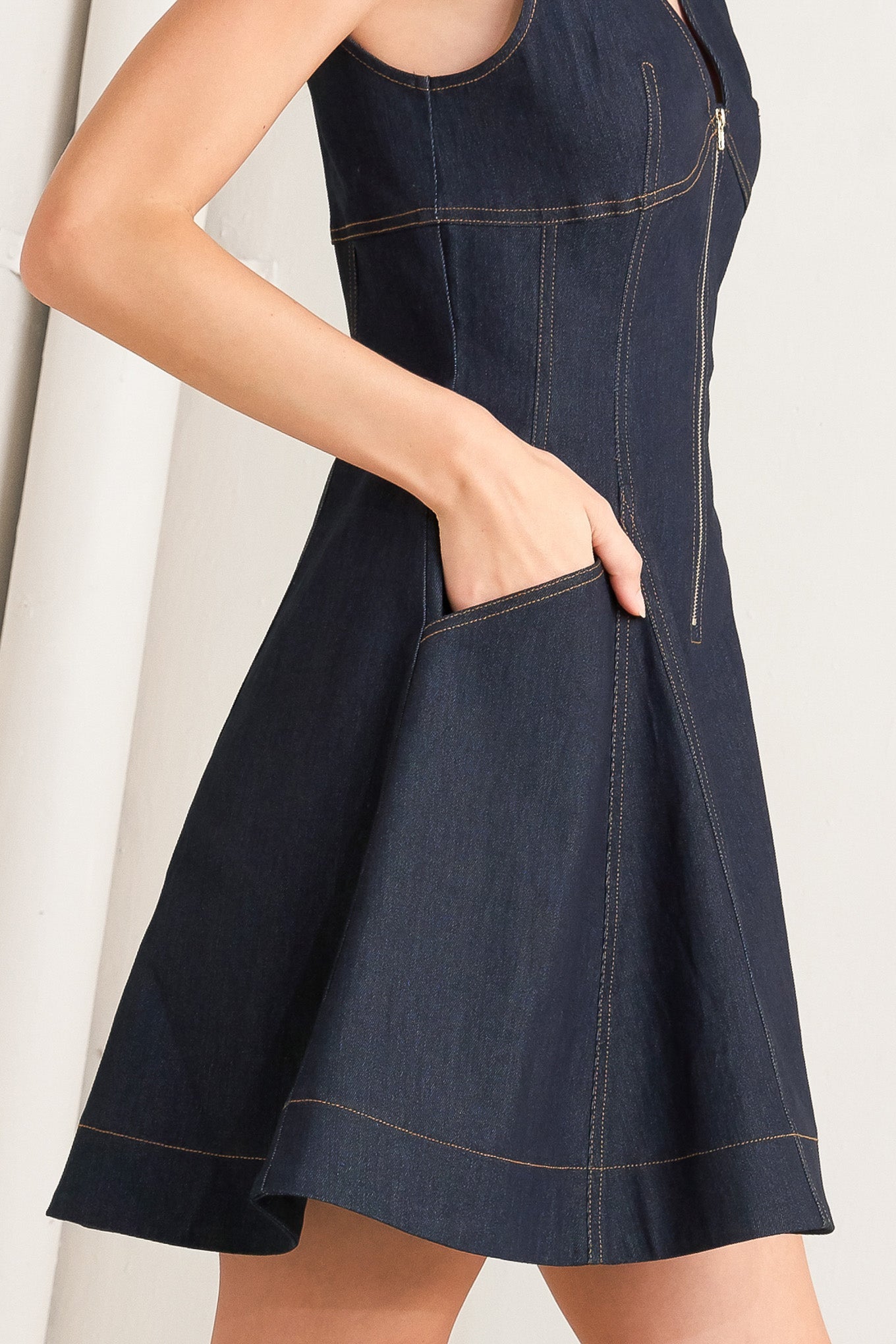 FRESH EDIT DENIM MINI DRESS