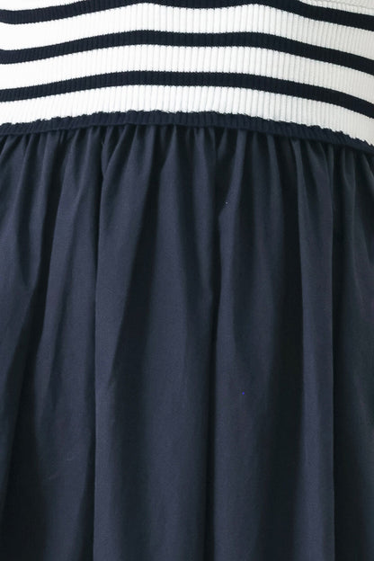 PARIS STRIPE CUTOUT MIDI DRESS