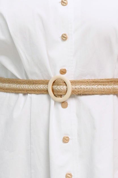 RELAXED TAILOR WOVEN MIDI DRESS