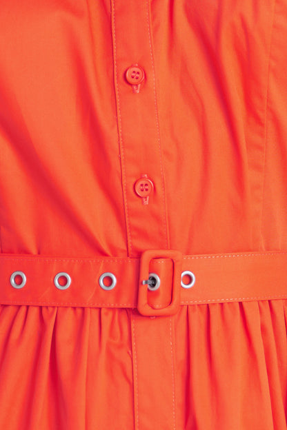 RUNWAY READY SCARLET WOVEN MIDI DRESS