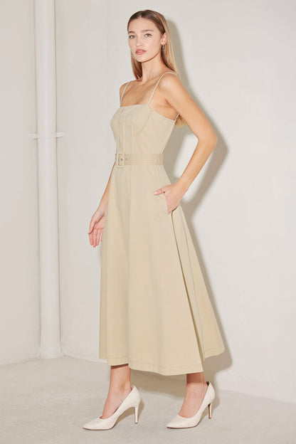 UNDERSTATED ICON WOVEN MIDI DRESS