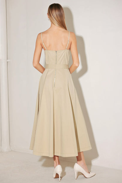UNDERSTATED ICON WOVEN MIDI DRESS