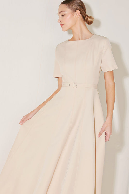 SPRING ICON WOVEN MIDI DRESS