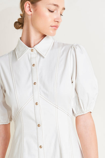 SWEET SOPHISTICATION WOVEN MIDI DRESS