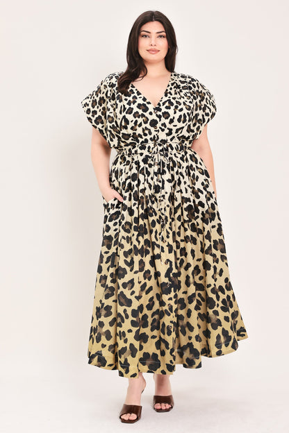 WILD MUSE WOVEN MIDI DRESS
