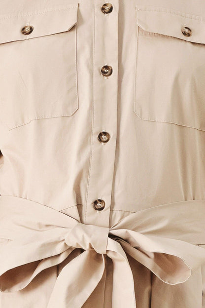 DESERT ICON WOVEN MIDI SHIRT DRESS