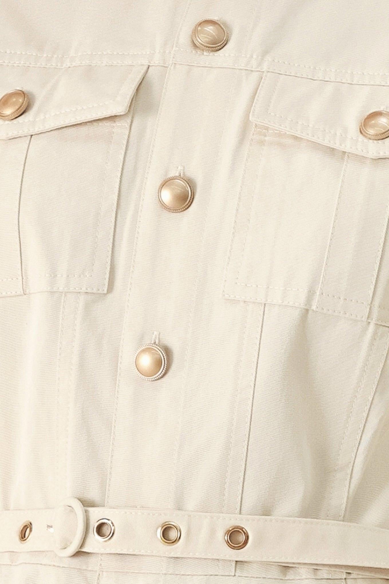 NEUTRAL COMMAND WOVEN SHIRT DRESS