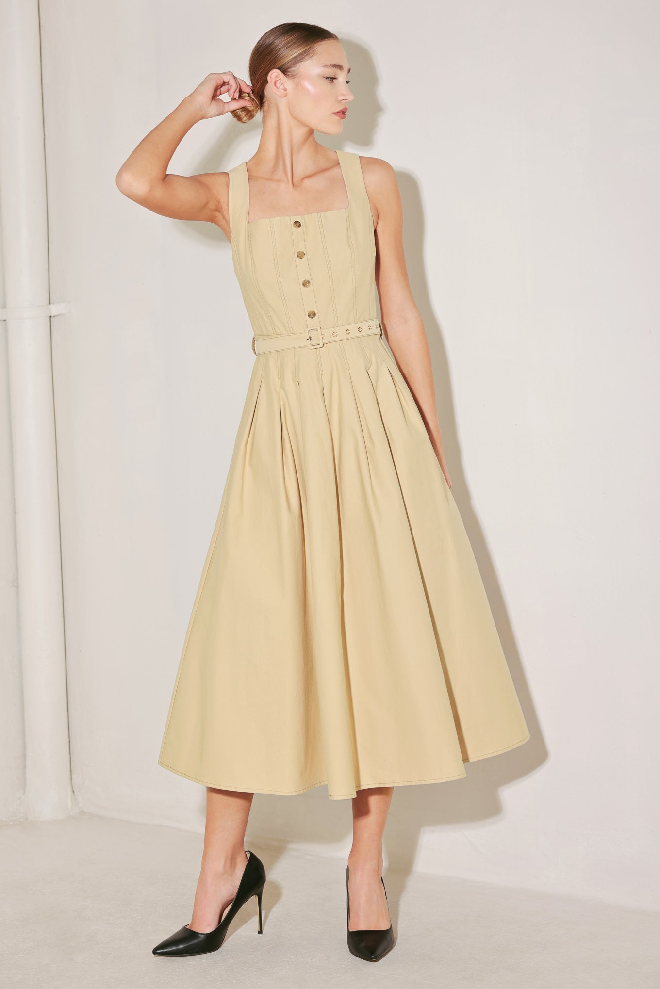 SAHARA GRACE WOVEN MIDI DRESS
