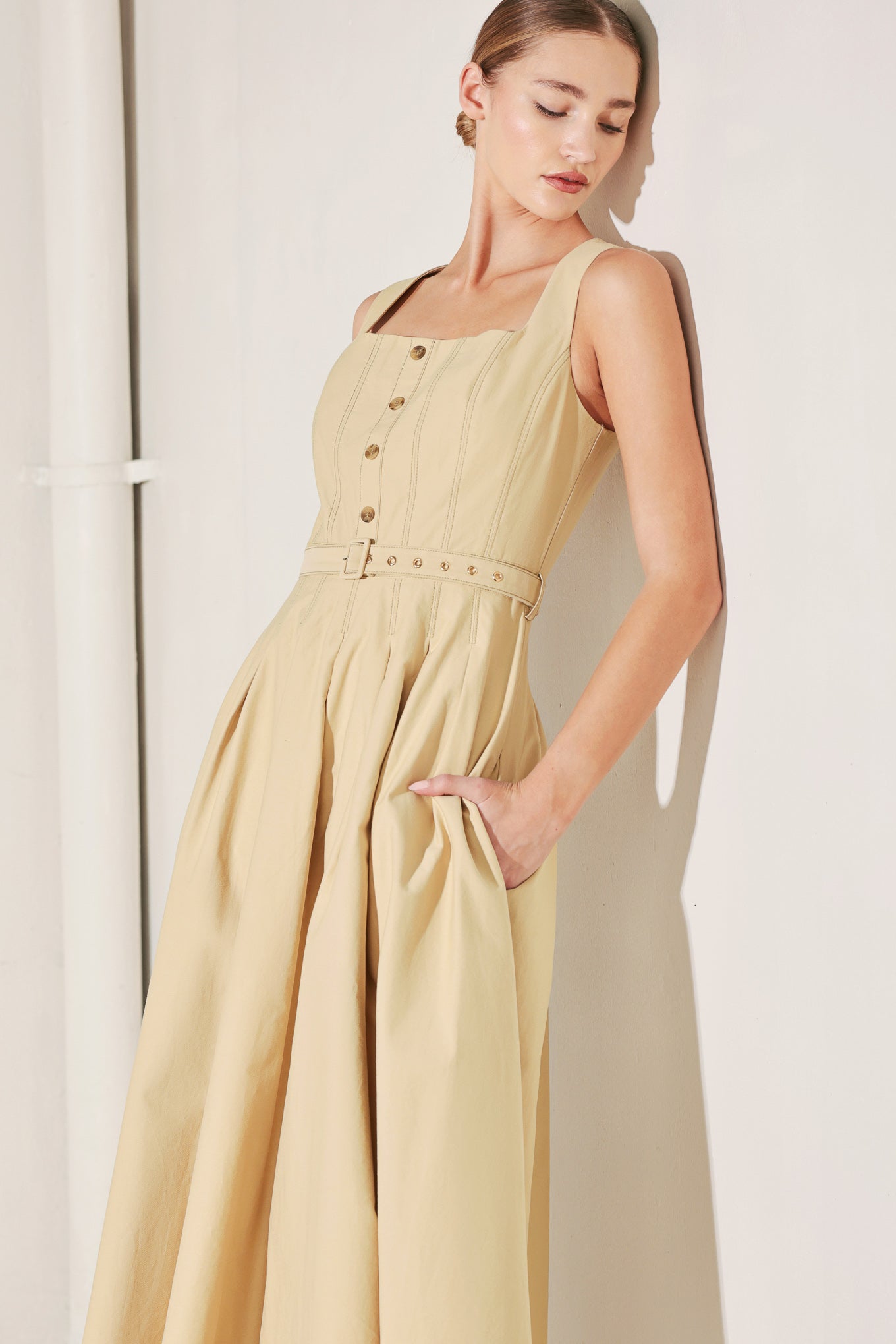SAHARA GRACE WOVEN MIDI DRESS