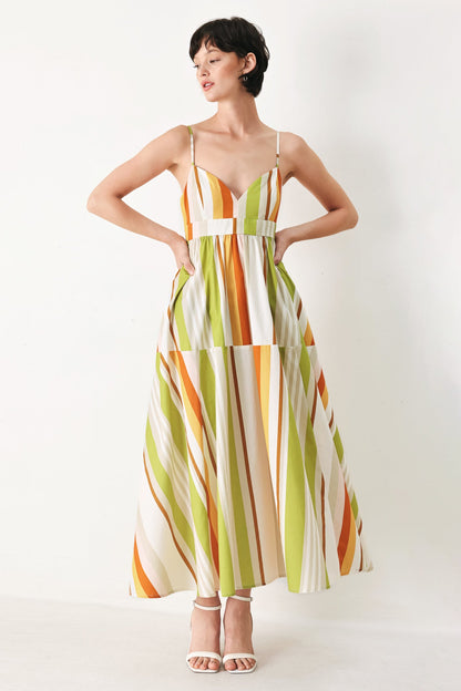 SUNRISE RIVIERA WOVEN MIDI DRESS